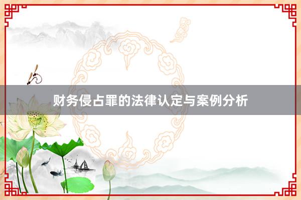 财务侵占罪的法律认定与案例分析